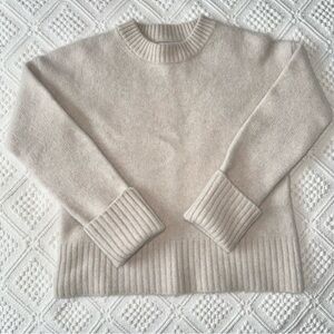 Jason Wu 100% Cashmere beige cream crewneck sweater, small